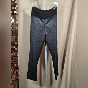 NWT Sympli Black Faux Suede Panel Midi Pants Size 8